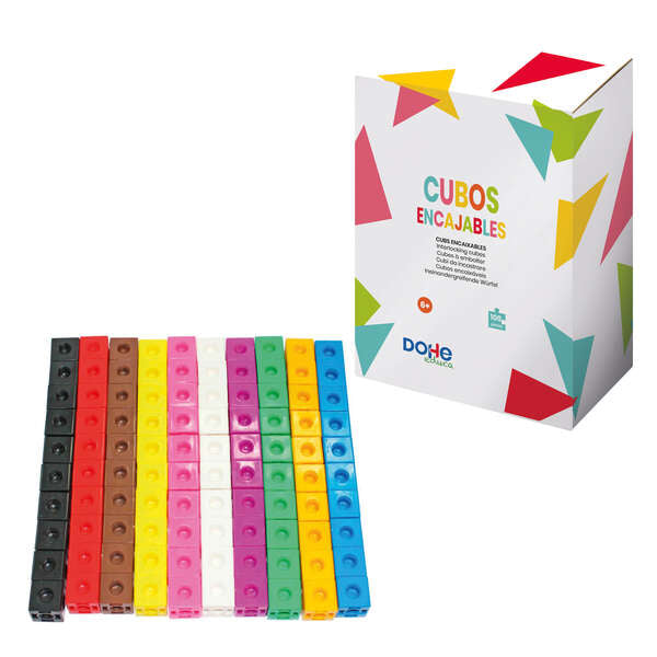 Dohe Cubos Encajables de Colores - 2cm de Arista - Material Manipulativo para Matematicas - Recomendado para Primaria 1 pieza(s)