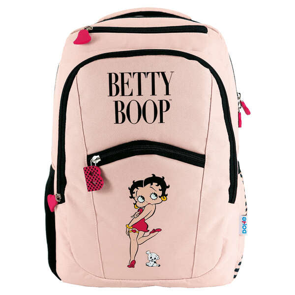 Dohe Mochila Grande de Betty Boop - Fabricada en Poliester - Compartimento Acolchado para Portatil - Bolsillos Delanteros y Laterales - Tirantes Reforzados y Ajustables - Espalda Acolchada 1 pieza(s)