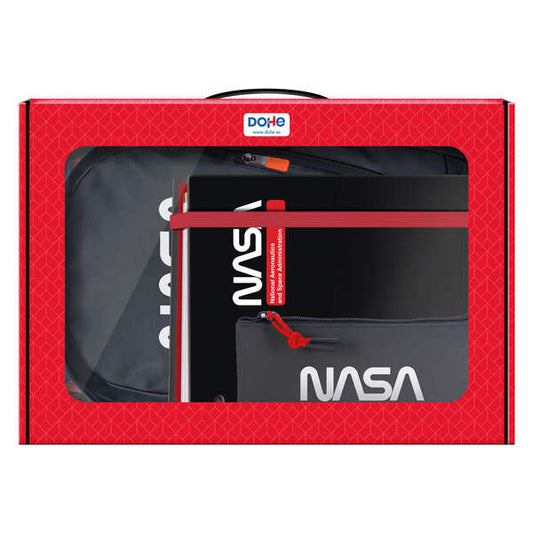 Dohe Pack Mochila, Carpeta y Portatodo Nasa Black - Maletin Regalo 365x515x105mm - Carpeta A4 Recambio - Mochila 3 Compartimentos Grande - Portatodo Triple 1 pieza(s)