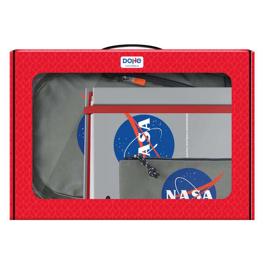 Dohe Pack Mochila, Carpeta y Portatodo Nasa grey - Maletin Regalo 365x515x105mm - Carpeta A4 Recambio, Mochila 3 Compartimentos Grande - Portatodo Triple 1 pieza(s)