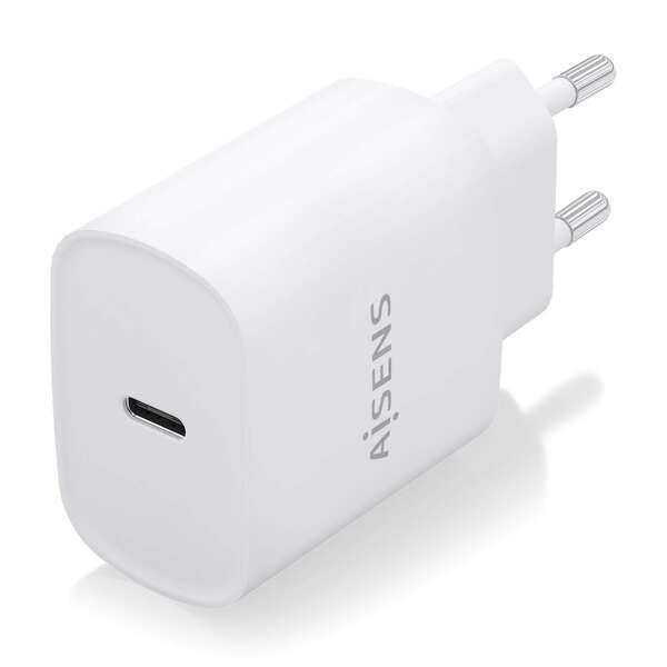 AISENS - Cargador USB-C PD3.0 1 Puerto 1xUSB-C 20W  Blanco