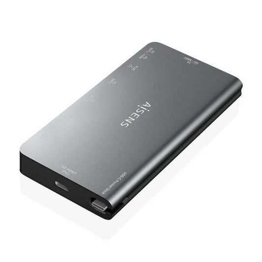 AISENS - USB-C Dock 8 en 1  USB-C a 1xHDMI  1xRJ45  3xUSB-A  1xUSB-C Datos+PD  1xSD  1xMicro SD  Gris  10 cm