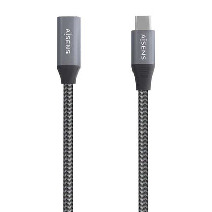 AISENS - Cable USB 3.2 Gen2x2 Aluminio 20Gbps 8K@30Hz 5A 100W  Tipo USB-C/M-USB-C/H  Gris  1.5 m