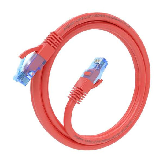 AISENS - Cable De Red Latiguillo RJ45 Cat.6 UTP AWG26 CCA  Rojo  1.0 m