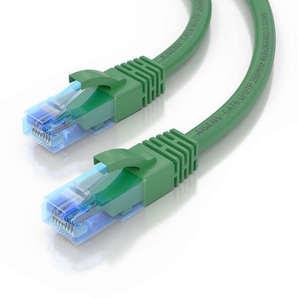 AISENS - Cable De Red Latiguillo RJ45 Cat.6 UTP AWG26 CCA  Verde  25 cm