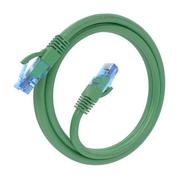 AISENS - Cable De Red Latiguillo RJ45 Cat.6 UTP AWG26 CCA  Verde  1.0 m