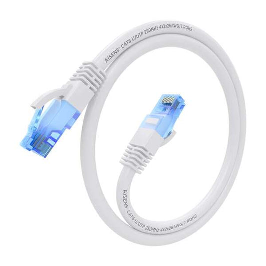 AISENS - Cable De Red Latiguillo RJ45 Cat.6 UTP AWG26 CCA  Blanco  25 cm