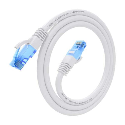 AISENS - Cable De Red Latiguillo RJ45 Cat.6 UTP AWG26 CCA  Blanco  0.5 m