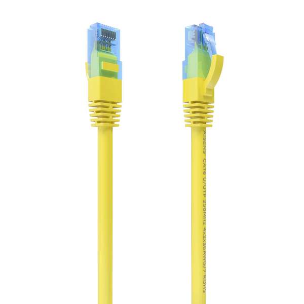 AISENS - Cable De Red Latiguillo RJ45 Cat.6 UTP AWG26 CCA  Amarillo  25 cm