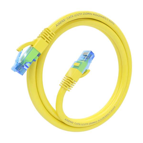 AISENS - Cable De Red Latiguillo RJ45 Cat.6 UTP AWG26 CCA  Amarillo  1.0 m