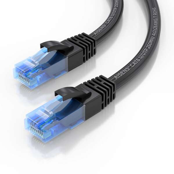 AISENS - Cable De Red Latiguillo RJ45 Cat.6 UTP AWG26 CCA  Negro  25 cm