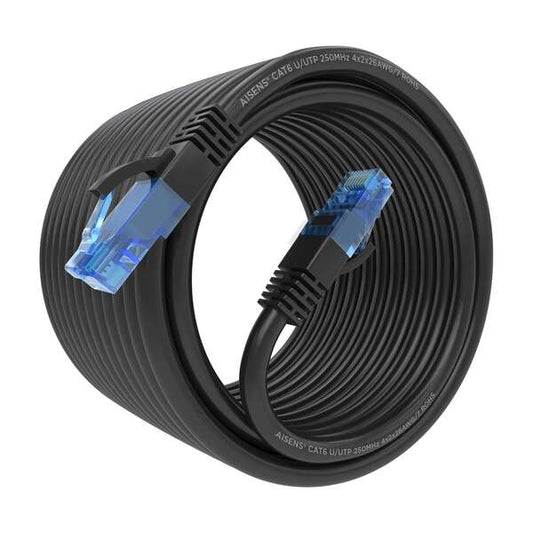 AISENS - Cable De Red Latiguillo RJ45 Cat.6 UTP AWG26 CCA  Negro  7.5 m