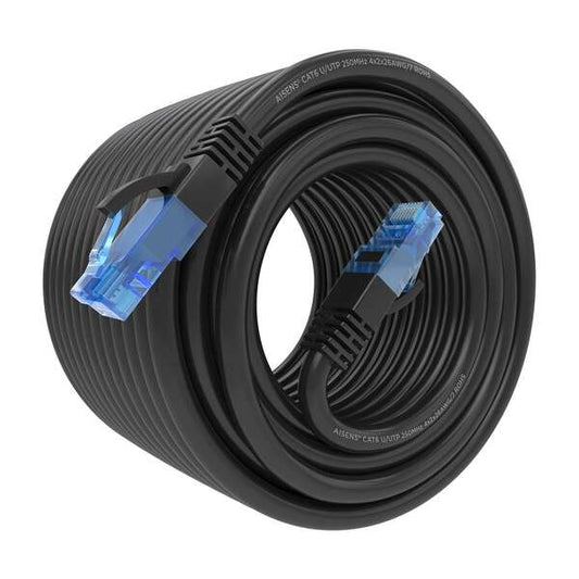 AISENS - Cable De Red Latiguillo RJ45 Cat.6 UTP AWG26 CCA  Negro  15 m