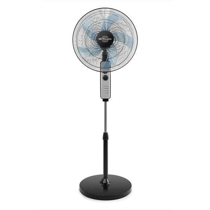 Orbegozo SF 1046 Ventilador de Pie - Temporizador hasta 1 Hora - Altura Regulable hasta 150cm - Potencia de 80W - 5 Aspas y 3 Velocidades - Funcion Oscilante y Cabezal Inclinable 1 pieza(s)