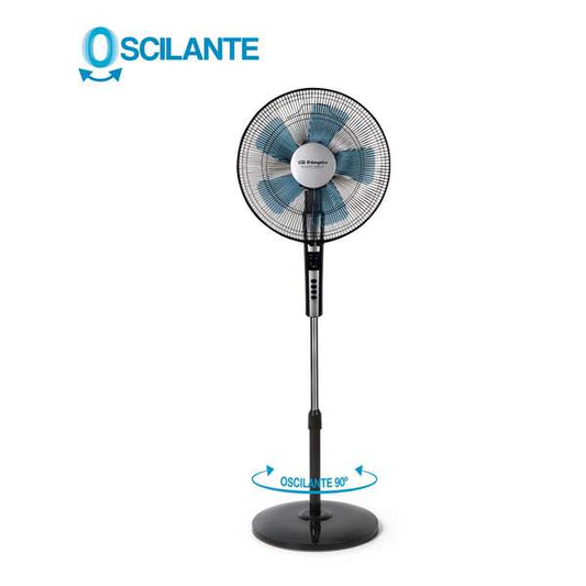 Orbegozo SF 0640 Ventilador de Pie con Mando a Distancia - Potente Motor de 65W - Temporizador de hasta 7.5H - Oscilacion Automatica - Base Estable - Panel LED - Practico y Eficiente 1 pieza(s)