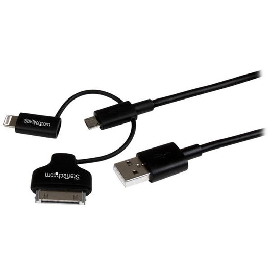 StarTech.com - Cable de 1m Lightning  Dock de 30 pines o Micro USB a USB - Color Negro