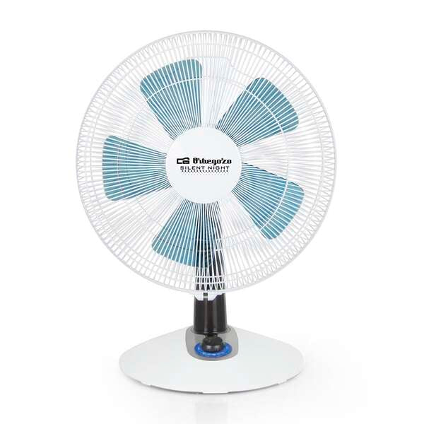 Orbegozo TF 0148 Ventilador de Sobremesa con 4 Velocidades - Modo Silent y Turbo - Diseño Compacto y Mando Luminoso LED - Ideal para Dormitorio o Salon 1 pieza(s)