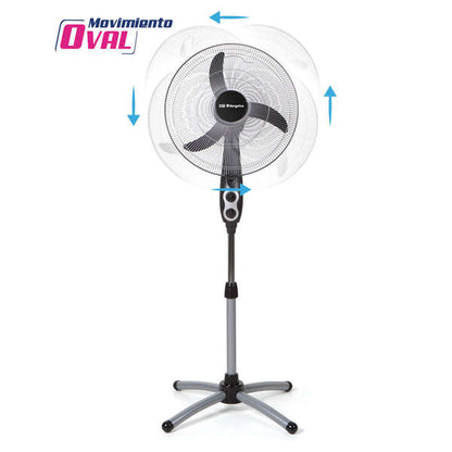 Orbegozo SF 0156 Ventilador de Pie Potente y Eficiente - Amplia Cobertura con Oscilacion Oval - Altura Ajustable - Cabezal Multiorientable - Facil de Manipular - Recogecables 1 pieza(s)