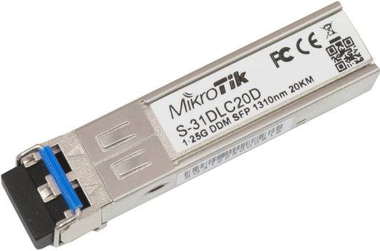 Mikrotik - S-31DLC20D red modulo transceptor 1250 Mbit/s SFP 1310 nm