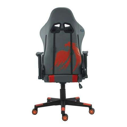 Cromad Serie Phoenix Silla Gaming - Altura Regulable con Piston de Gas Clase 2 - Reclinable hasta 180º - Cojines Lumbar y Cervical - Color Gris/Rojo/Negro 1 pieza(s)