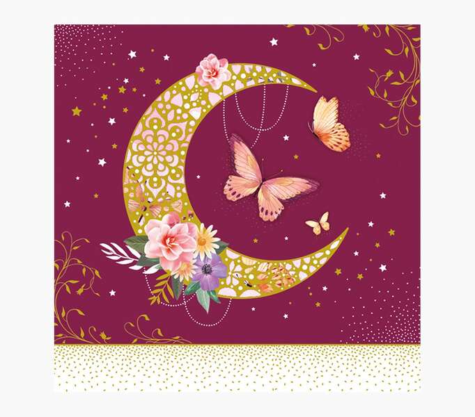 Pictura Tarjeta Arabesque - 16x16cm - Tematica Luna - Tarjeta Triptica - Incluye Sobre Blanco - Papel con Certificacion FSC 1 pieza(s)