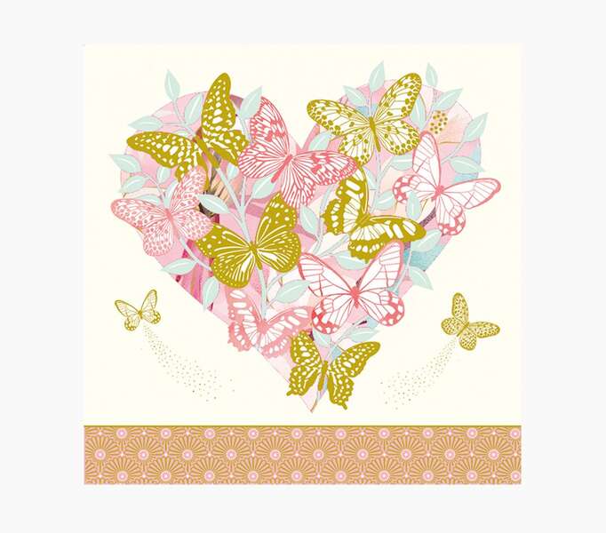 Pictura Tarjeta Arabesque - 16x16cm - Tematica Mariposas - Triptica sin Envoltorio - Incluye Sobre Blanco - Papel con Certificacion FSC 1 pieza(s)