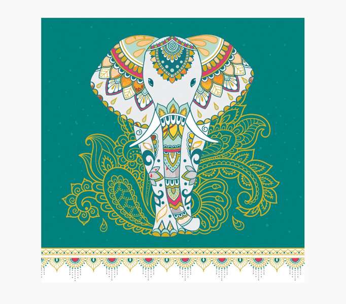 Pictura Tarjeta Arabesque - 16x16cm - Tematica Elefante - Tarjeta Triptica sin Envoltorio - Incluido Sobre Blanco - Papel con Certificacion FSC 1 pieza(s)