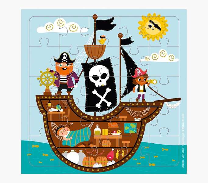 Pictura Tarjeta Puzzle Piratas - 15.5x15.5cm - 25 Piezas - Tematica Piratas - Incluye Tarjeta Plegada y Sobre Blanco - Certificacion FSC 1 pieza(s)