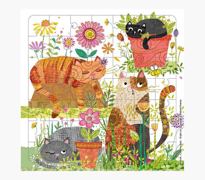 Pictura Tarjeta Puzzle de Gatos - 15.5x15.5cm - 49 Piezas - Tematica Felina - Incluye Sobre Blanco - Certificacion FSC 1 pieza(s)