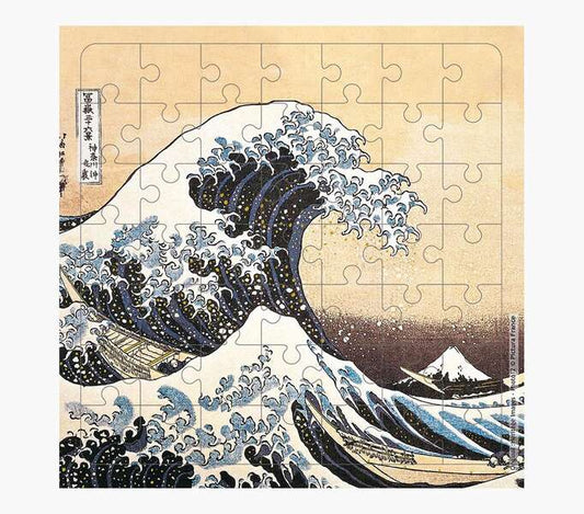 Pictura Tarjeta Puzzle - 15.5x15.5cm - Tematica La Gran Ola de Kanagawa - 49 Piezas - Incluye Tarjeta Plegada y Sobre Blanco - Certificacion FSC 1 pieza(s)