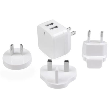 StarTech.com - Cargador de Pared USB de 2 Puertos para Tablets Smartphones - Cargador Blanco de Alta Potencia para Viajes