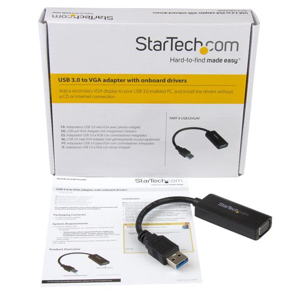 StarTech.com - Adaptador Gráfico Conversor USB 3.0 a VGA con Controladores Incorporados - Cable Convertidor - 1920x1200