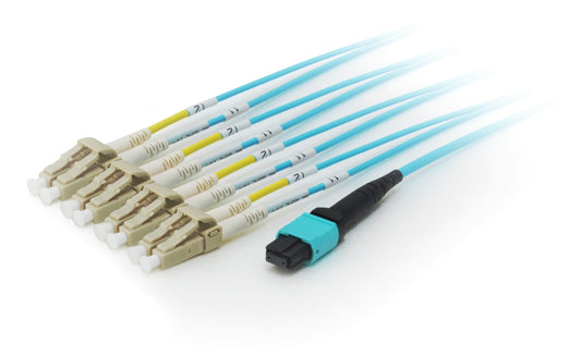 Equip - 25556307 Cable de fibra óptica e InfiniBand 3 m MTP 4x LC Cian