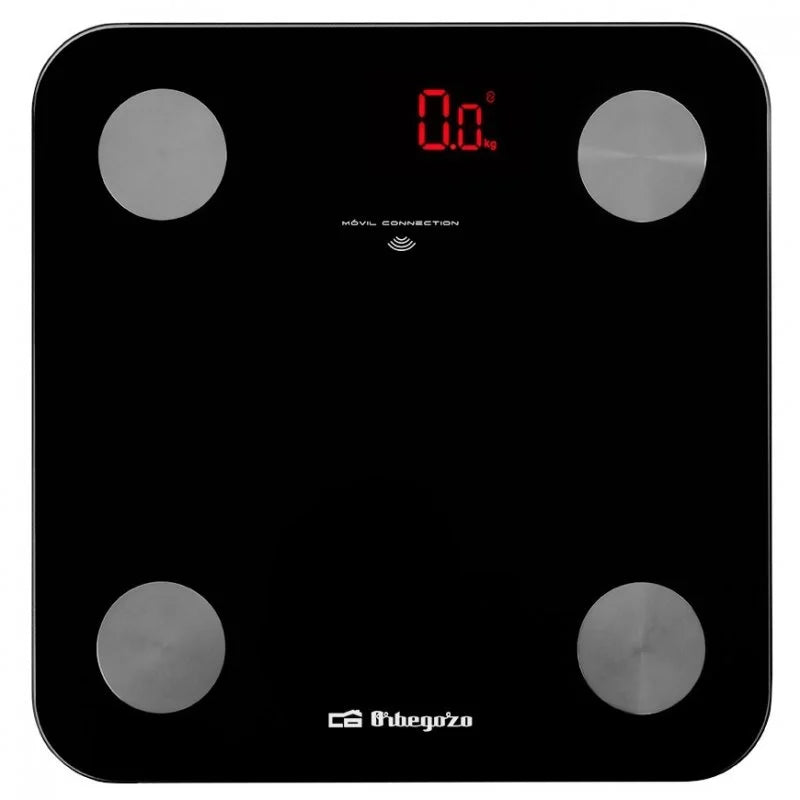 Orbegozo PB 3000 Bascula Electronica de Baño - Diseño de Cristal - Pantalla LED - Activacion Tactil - Capacidad 180kg - Indicador de Energia y Sobrecarga 1 pieza(s)