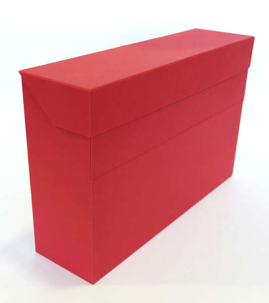 Elba Caja de Transferencia Resistente 39.6x25.4cm - Tapa con Cierre de Seguridad - Asa Ergonomica - Color Rojo Intenso 3 pieza(s)