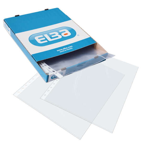 Elba Pack de 100 Fundas Multitaladro Extra PP 105 Micras - Tamaño Folio - Acabado Cristal - Transparente 1 pieza(s)