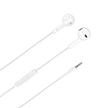 DCU Tecnologic Auriculares Jack 3.5mm Estereo Blanco con Microfono y Control de Volumen - Microfono Integrado para Llamadas Manos Libres - Control de Volumen para Ajustar la Intensidad del Sonido - Color Blanco 1 pieza(s)