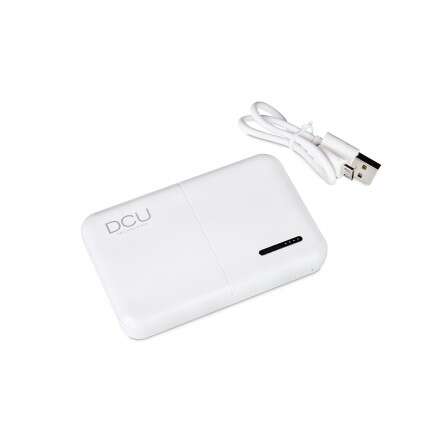 DCU Tecnologic Power Bank Triple Salida 2 USB + USB C 5.000Mah - Triple Salida para Cargar Varios Dispositivos - Capacidad de 5000 mAH para Cargar en Cualquier Momento - Color Blanco 1 pieza(s)