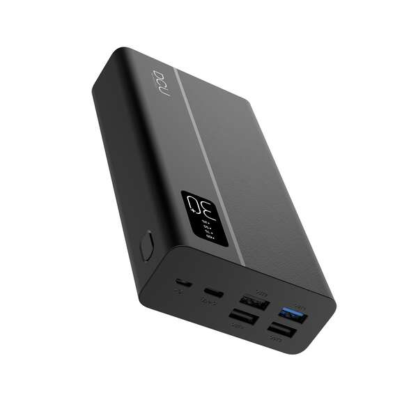 DCU Tecnologic Power Bank 4 Salidas USB Power Delivery 20W + Quick Charge 22.5W 30000Mah - Carga Rapida y Eficiente - Gran Capacidad de 30000mAH - Diseño Compacto y Ligero - Color Negro 1 pieza(s)