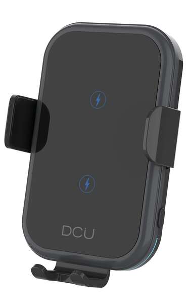 DCU Tecnologic Soporte de Movil con Carga Rapida Inalambrica 15W - Carga Rapida Inalambrica hasta 15W - Soporta Cargas de 10W, 7.5W y 5W - Distancia de Carga de hasta 8mm - Color Negro 1 pieza(s)