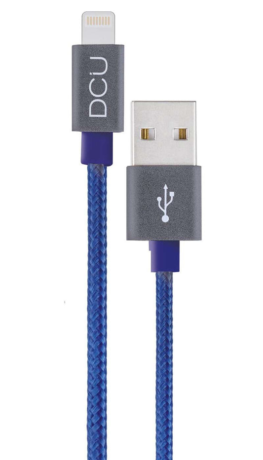 DCU Tecnologic Cable Lightning - 2m - Carga y Sincroniza tus Dispositivos Apple de Forma Rapida y Segura - Color Azul 1 pieza(s)