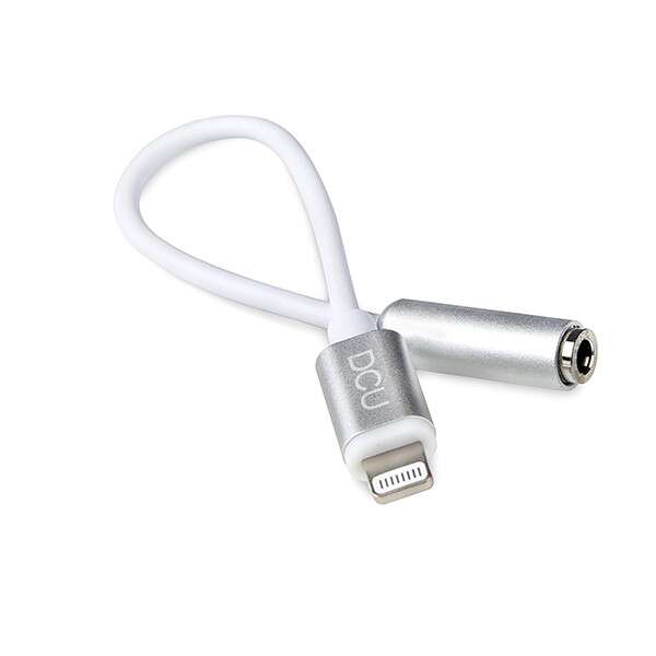 DCU Tecnologic Adaptador Lightning a Jack 3.5mm - 15cm - Color Blanco 1 pieza(s)