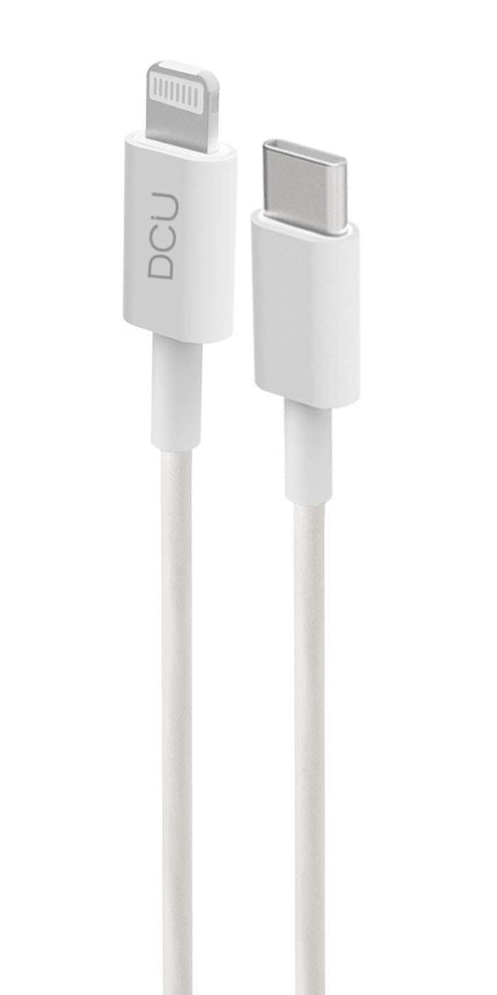 DCU Tecnologic Cable USB Tipo C a Lightning - 1m - Conectores Duraderos - Color Blanco 1 pieza(s)