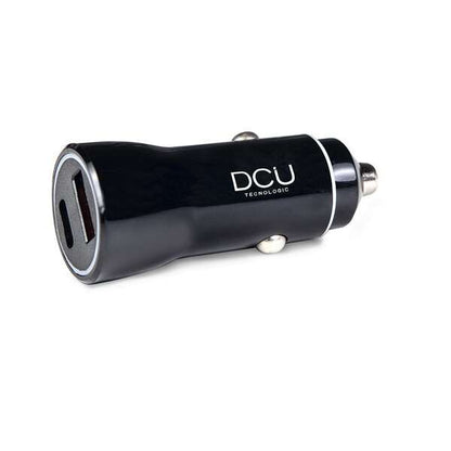 DCU Tecnologic Cargador de Coche QC 3.0 + Power Delivery 18W - Carga Rapida en Movimiento - Entrada DC12V/24V - Salida USB Quick Charge y Tipo-C Power Delivery - Color Negro 1 pieza(s)