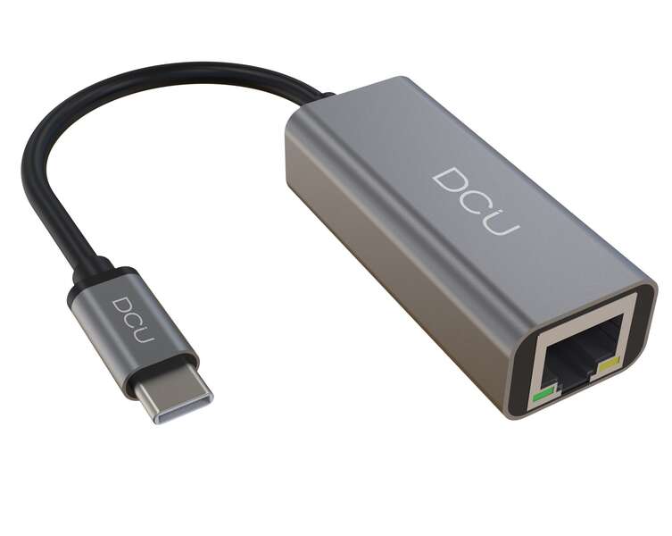 DCU Tecnologic Adaptador USB C - RJ45 Gigabit Ethernet 1000Mbps - Color Metal 1 pieza(s)