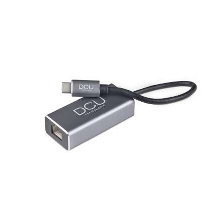 DCU Tecnologic Adaptador USB C - RJ45 Gigabit Ethernet 1000Mbps - Color Metal 1 pieza(s)