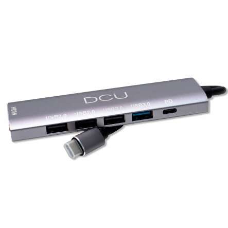 DCU Tecnologic Hub USB Tipo C - HDMI 4K - 4 Puertos USB - Color Metal 1 pieza(s)