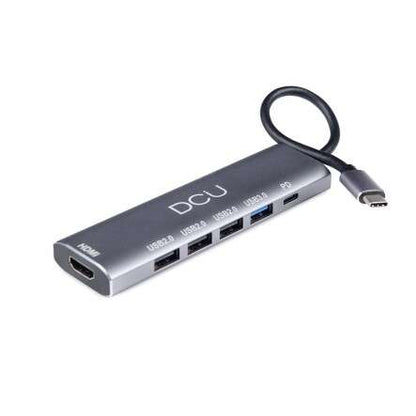 DCU Tecnologic Hub USB Tipo C - HDMI 4K - 4 Puertos USB - Color Metal 1 pieza(s)