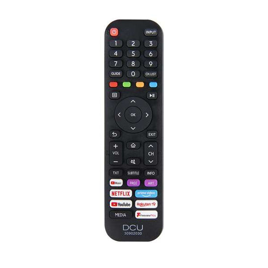 DCU Tecnologic Mando a Distancia Universal para Televisores HISENSE - Facil de Usar - Configuracion Sencilla - Control Total Desde tu Sofa - Color Negro 1 pieza(s)