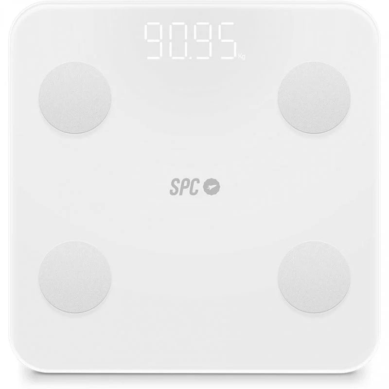 SPC Atenea Fit 3 Bascula de Baño Inteligente - Registra e Identifica hasta 10 Usuarios - Diseño de Cristal - Pantalla LED - Activacion Tactil - Capacidad 180kg 1 pieza(s)